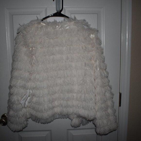 SHE + Sky Faux White Shag Teddy Jacket cruella de vil costume idea - Picture 2 of 6